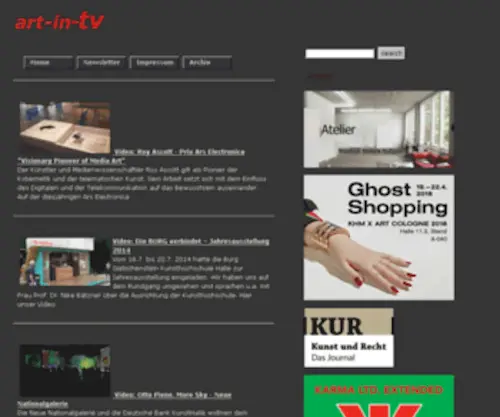 ART-In-TV.de(Die Videoplattform zur bildenden Kunst) Screenshot