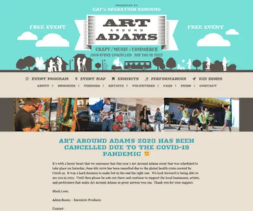 Artaroundadams.org(Art Around Adams San Diego) Screenshot