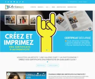 Artcertificate.eu(Certificat d'authenticitÃ©) Screenshot