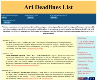 Artdeadlineslist.com(Art Deadlines List) Screenshot