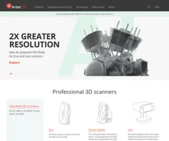 Artec3D.com(Professional 3D Scanners) Screenshot