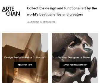 Artegian.com(The Marketplace for Collectible Design) Screenshot