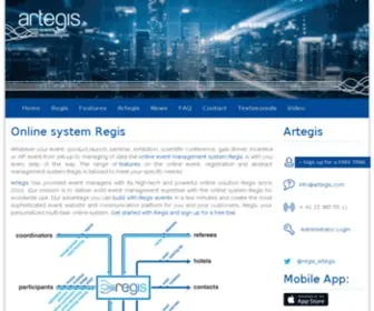 Artegis.com(Cloud-based event management platform) Screenshot