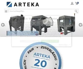 Arteka.de(Strahltechnik, Filtertechnik, Drucklufttechnik, Schlauchtechnik) Screenshot