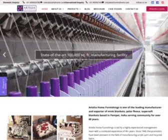 Arteliahome.com(Leading Blanket Manufacturer) Screenshot