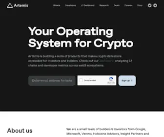 Artemis.xyz(Crypto data) Screenshot