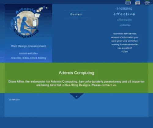Artemiscomputing.com(Home, Artemis Computing) Screenshot