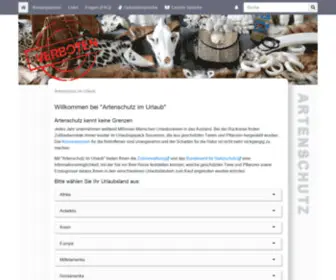 Artenschutz-Online.de(Länderauswahl) Screenshot