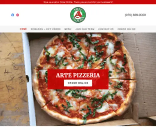 Artepizzeria.com(Arte Pizzeria in Loveland) Screenshot