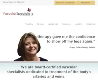 Arteryandvein.com(Vascular Specialists of Central Florida) Screenshot