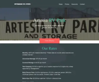 ArtesiarvParknm.com(Artesia RV Park) Screenshot