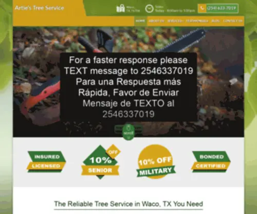 Artestreeservice.com(Artie's Tree Service) Screenshot