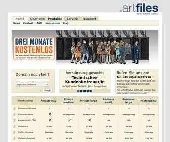 Artfiles.de(Hosting, Cloud und Colocation für Unternehmen und Privatkunden) Screenshot