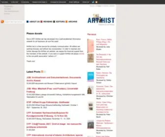 Arthist.net(Netzwerk für Kunstgeschichte) Screenshot