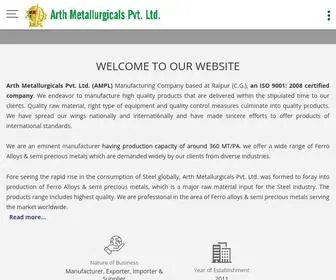 Arthmetallurgicals.com(Ferro Vanadium Manufacturer exporter from Raipur India) Screenshot