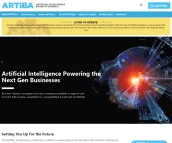 Artiba.org(The Artificial Intelligence Board of America website. ARTIBA) Screenshot