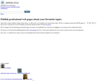 Articlealley.com(Publish quality content and get exposure for your work) Screenshot