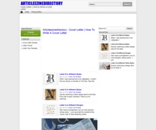 Articleezinedirectory.com(SITE For Sale) Screenshot