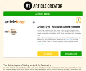 Articlegenerator.info(Article creator) Screenshot