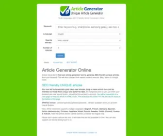 Articlegenerator.net(Article Generator Online Article Creator) Screenshot