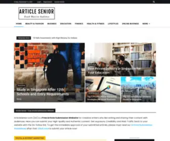 Articlesenior.com(Free Article Submission Website) Screenshot