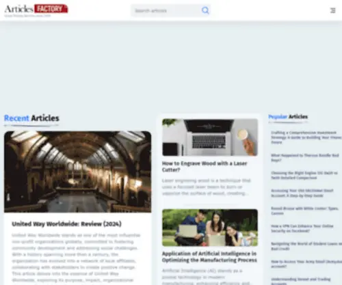 Articlesfactory.com(#1 Source of Free Articles) Screenshot