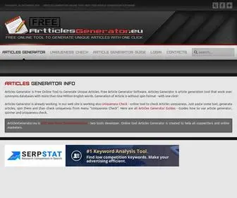 Articlesgenerator.eu(Articles Generator) Screenshot