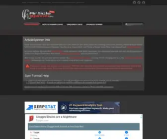Articlespinner.eu(Article spinner) Screenshot
