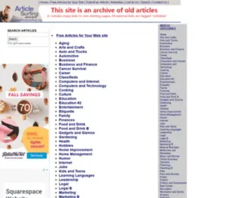 Articlesurfing.org(Free Articles Index) Screenshot