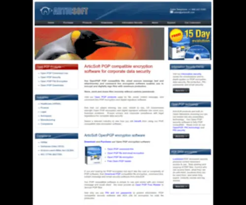 Articsoftpgp.com(PGP encryption software) Screenshot