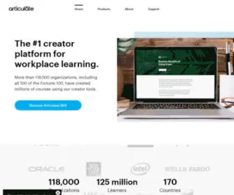 Articulate.com(The World's Best Creator Platform for Online Workplace Learning) Screenshot