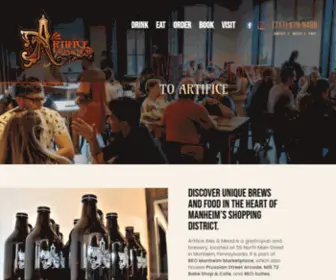 Artificeales.com(Artifice Ales & Mead) Screenshot