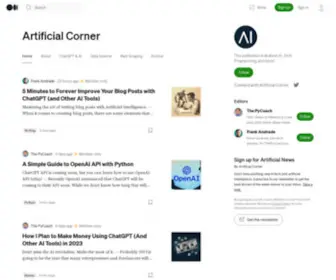 Artificialcorner.com(Artificial intelligence in plain english) Screenshot