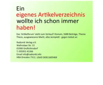 Artikelforum.de(Artikelverzeichnis) Screenshot