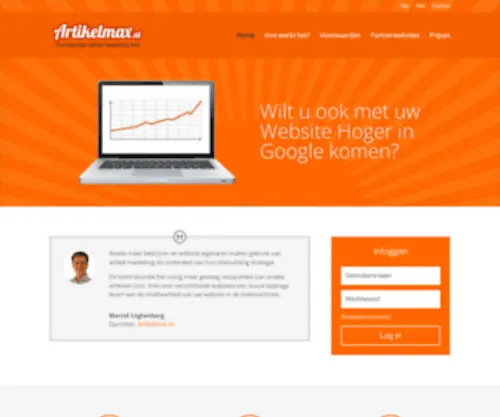 Artikelmax.nl(Een handige artikel marketing tool) Screenshot