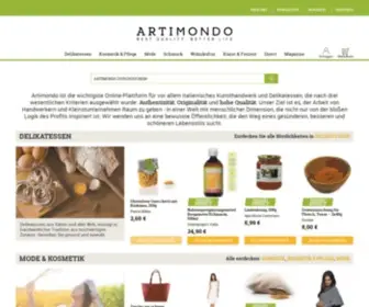 Artimondo.de(Handgemachte qualitativ hochwertige Produkte von erstklassigen Handwerkern aus Italien aller Welt) Screenshot