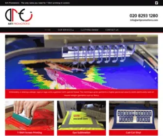 Artipromotions.com(T-Shirt Printing London) Screenshot