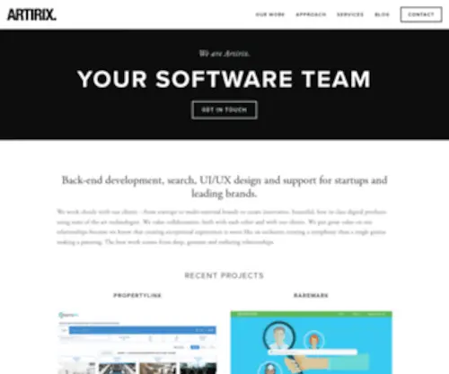 Artirix.com(Artirix search application platform for search based businesses) Screenshot