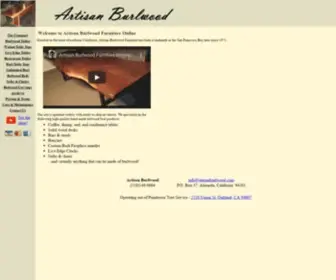 Artisanburlwood.com(Redwood Burl by Artisan Burlwood) Screenshot