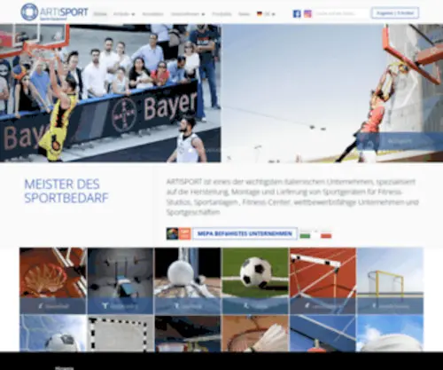 Artisport.de(Sportgeräte für jede Sportart) Screenshot