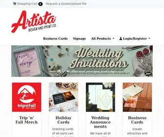 Artistaprint.com(Niagara's best value online printing company) Screenshot