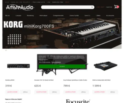 Artisteaudio.com(Magasin de musique) Screenshot