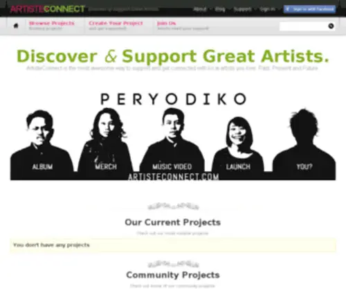 Artisteconnect.com(Discover & Support Great Artists) Screenshot