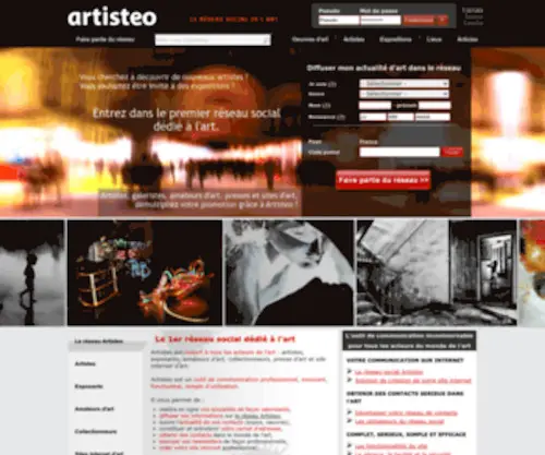 Artisteo.com(Réseau social de l'art) Screenshot