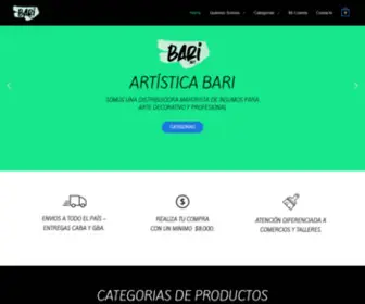 Artisticabari.com(BARI Distribuidora de Productos Artisticos) Screenshot