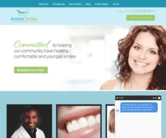 Artisticsmilesofga.com(Artistic Smiles Cosmetic & Family Dentistry) Screenshot