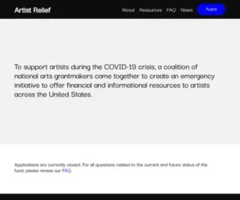 Artistrelief.org(Artist Relief) Screenshot