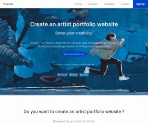 Artists.pro(Create an artist portfolio website and sell your visual arts) Screenshot
