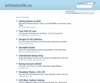 Artistsforlife.ca(De beste bron van informatie over artistsforlife) Screenshot