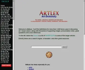 Artlex.com(Art Dictionary and Encyclopedia) Screenshot